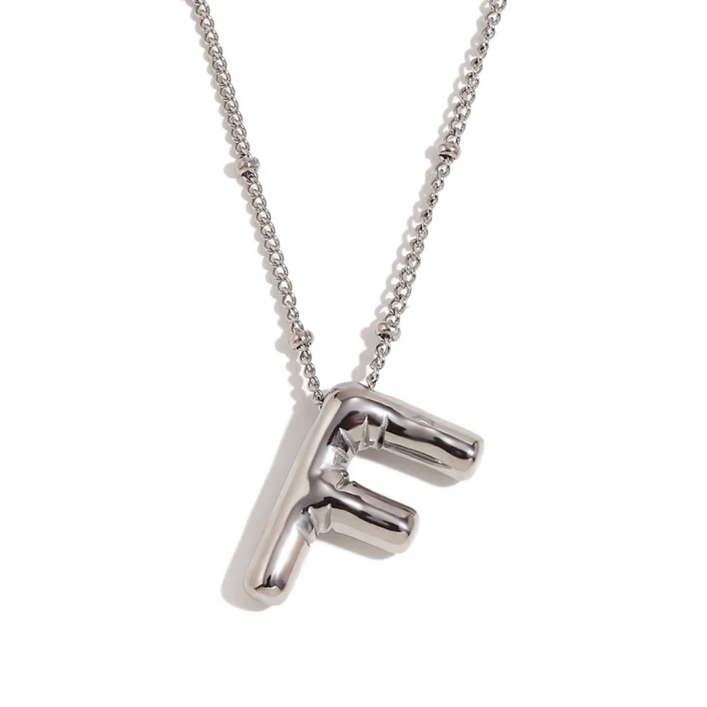 Balloon Letter F Initial Necklace